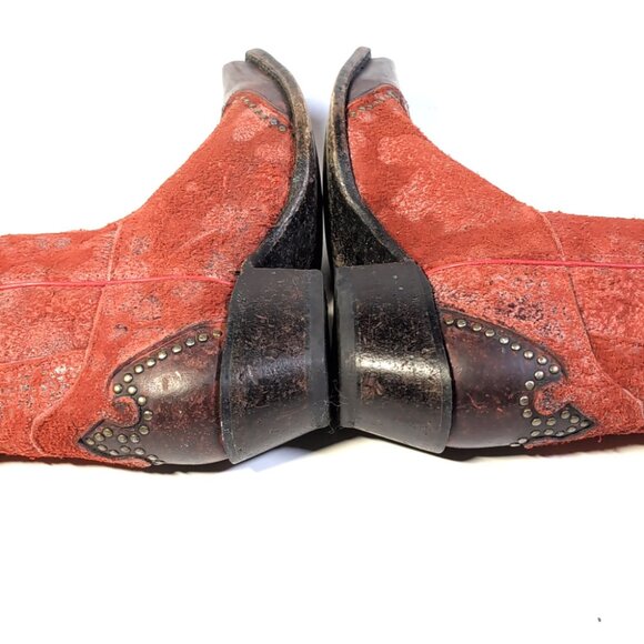 Sonora Cowboy Boots Rough Out Leather Handmade Cowboy Boots Size 7.5 - Picture 6 of 8